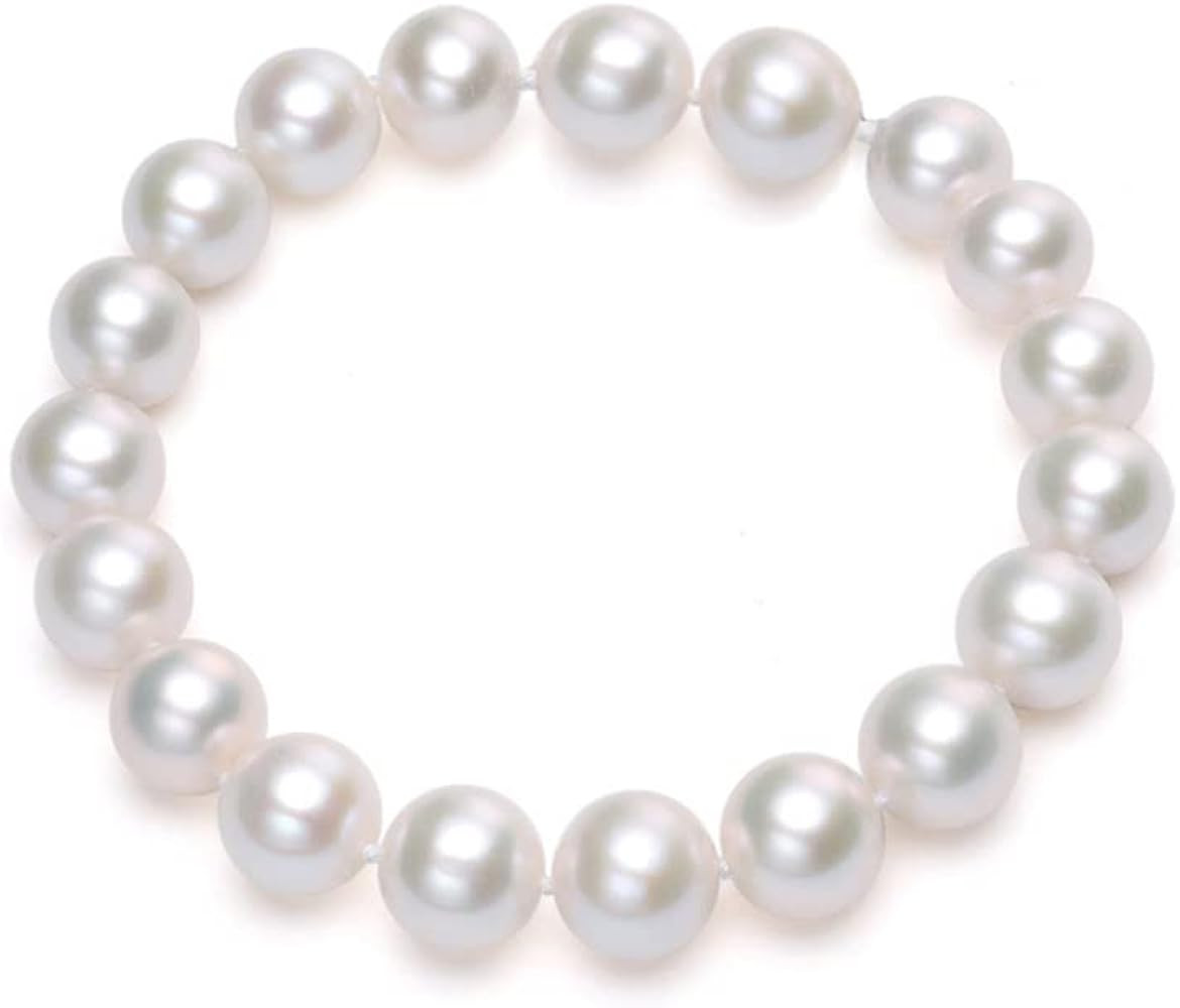 Cute Beaded Freshwater Cultured 10mm Big Shell Pearl Bracelets for Women,Dainty Handmade Bead Bal... | Amazon (US)