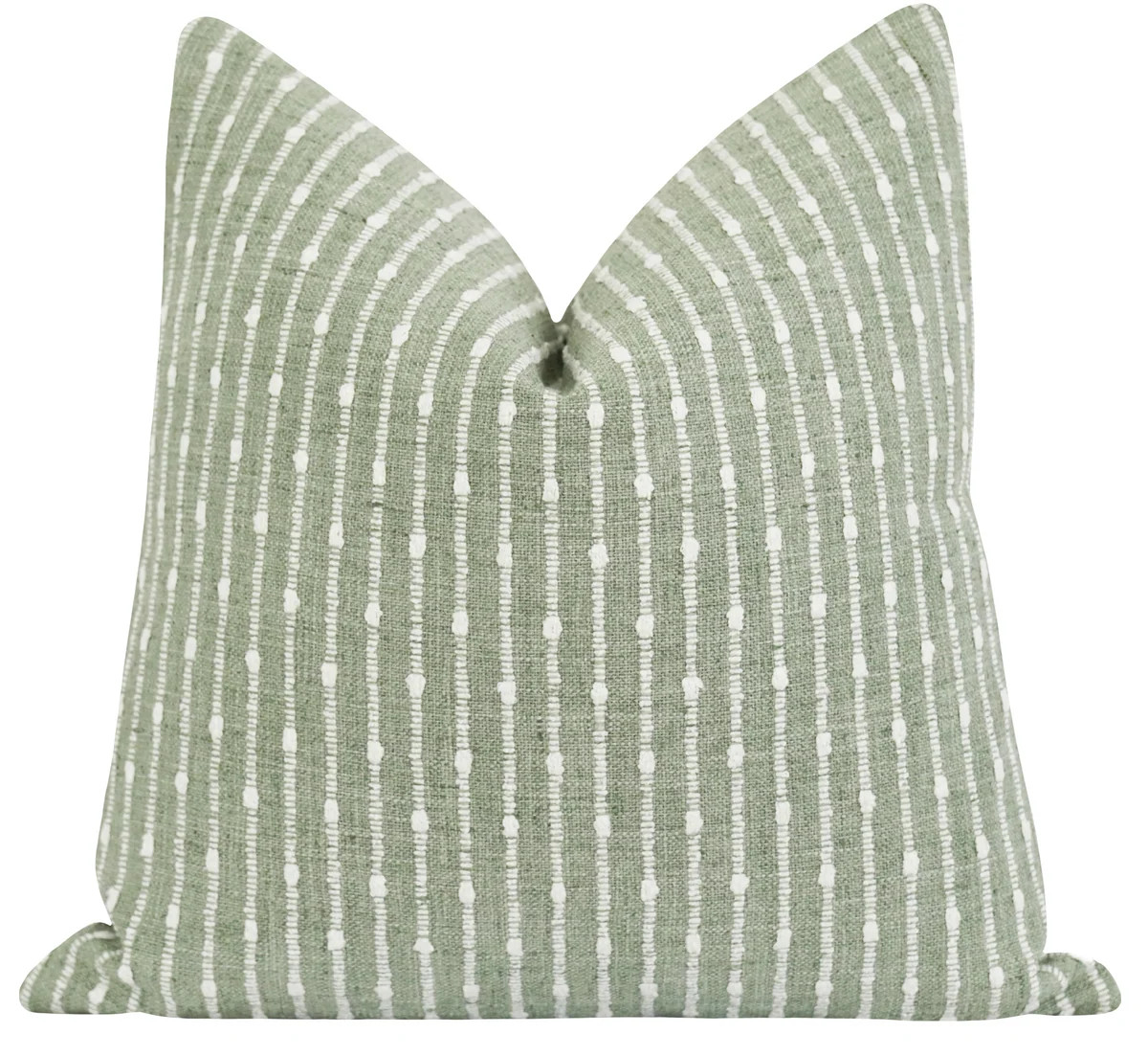 Aberdeen Sage Green Stripe Pillow Cover | Neutral Woven Accent Pillow | Land of Pillows