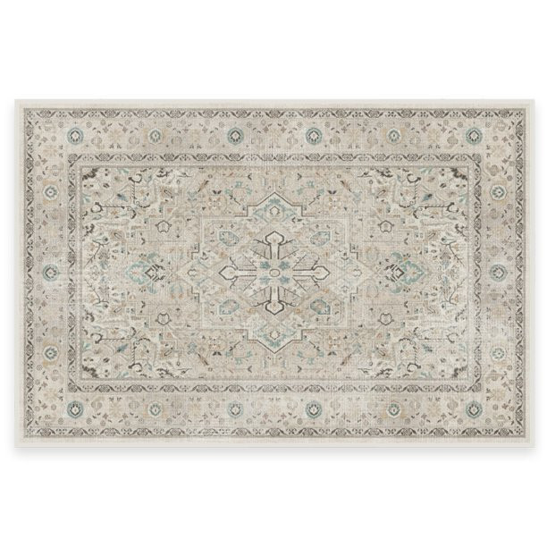 Ruggable Kamran Machine Washable Traditional Vintage Area Rug 2' x 3', Ivory Opal - Walmart.com | Walmart (US)