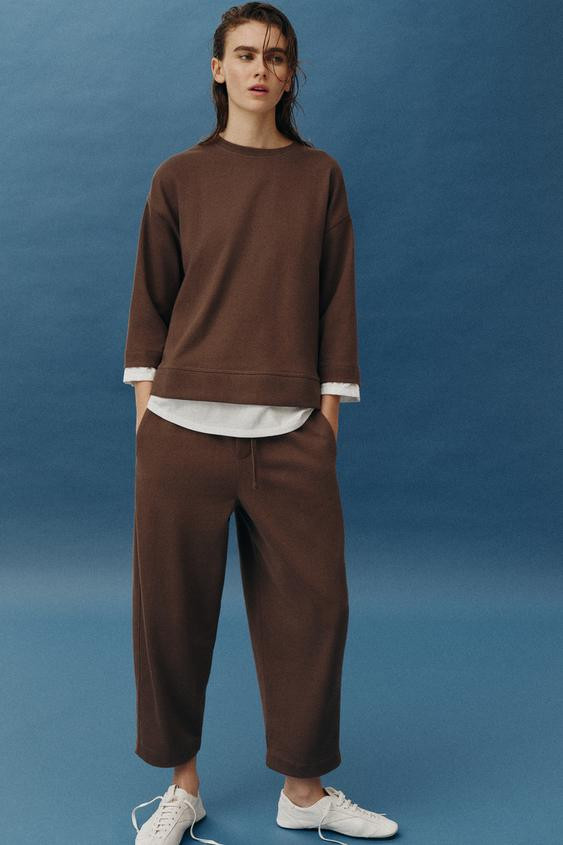 CONTRAST LONG SLEEVE SWEATSHIRT | Zara UK