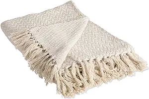 DII Zig Zag Throw Collection Modern Woven Cotton, 50x60, Natural | Amazon (US)