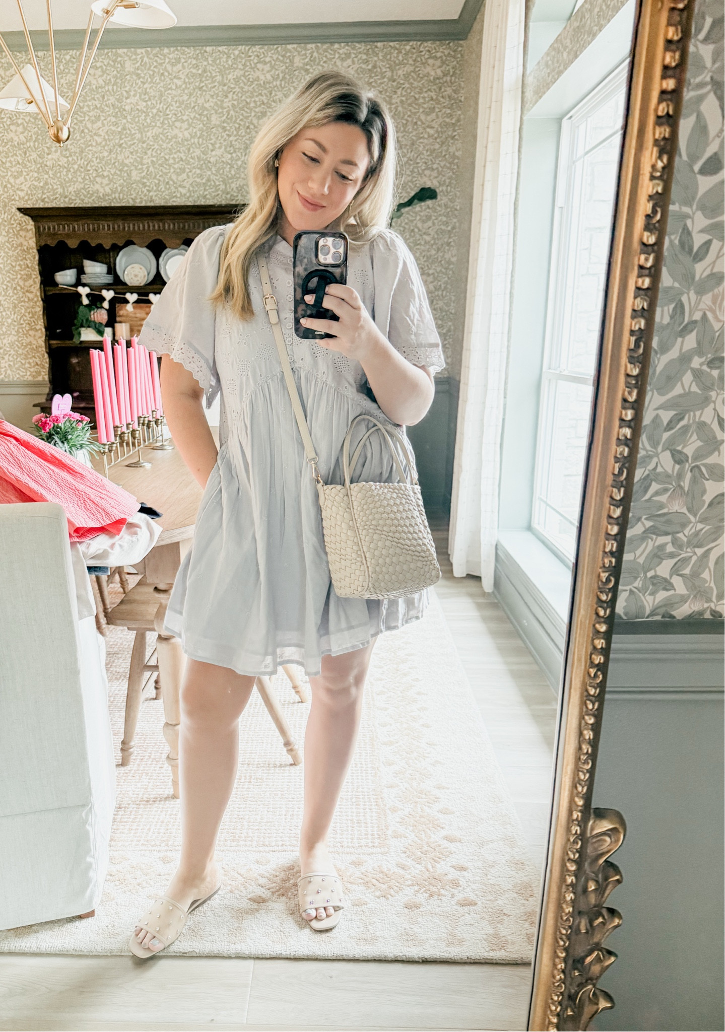 Looooove this dress!!! Wearing large! 

THEBLOOMINGNEST target Anthropologie sandals bag purse 

#LTKSeasonal #LTKMostLoved