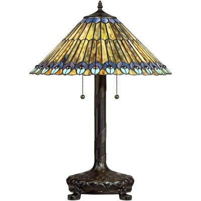 Robert Louis Tiffany Table Lamp 26" High Antique Bronze Tiffany Style Peacock Art Glass Shade for Living Room Family Bedroom Bedside Office | Target