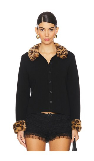 Carmela Knitted Cardigan in Black | Revolve Clothing (Global)