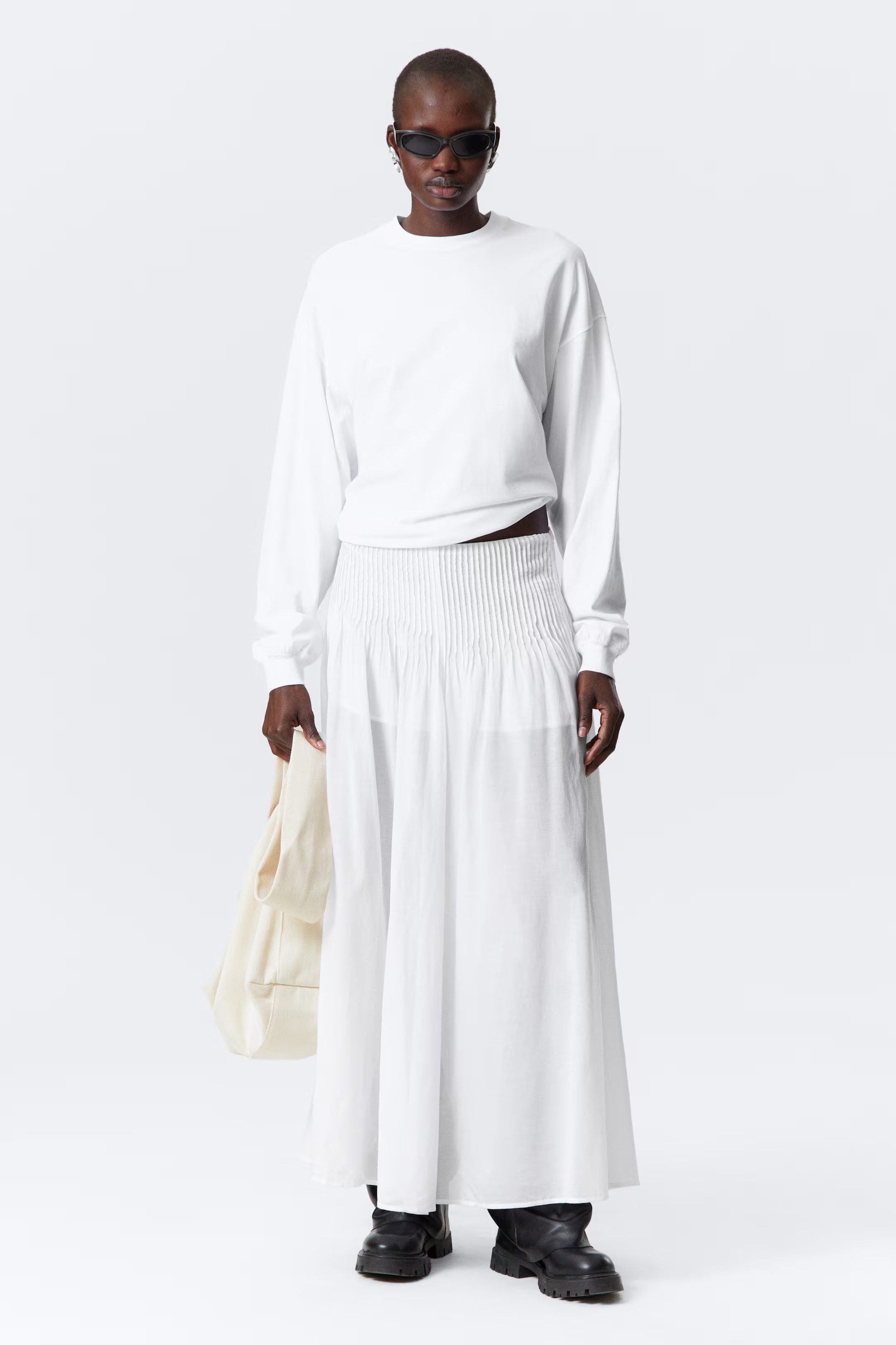 Jupe longue plissée taille mi-haute | H&M (FR, IT, ES, PT, BE)