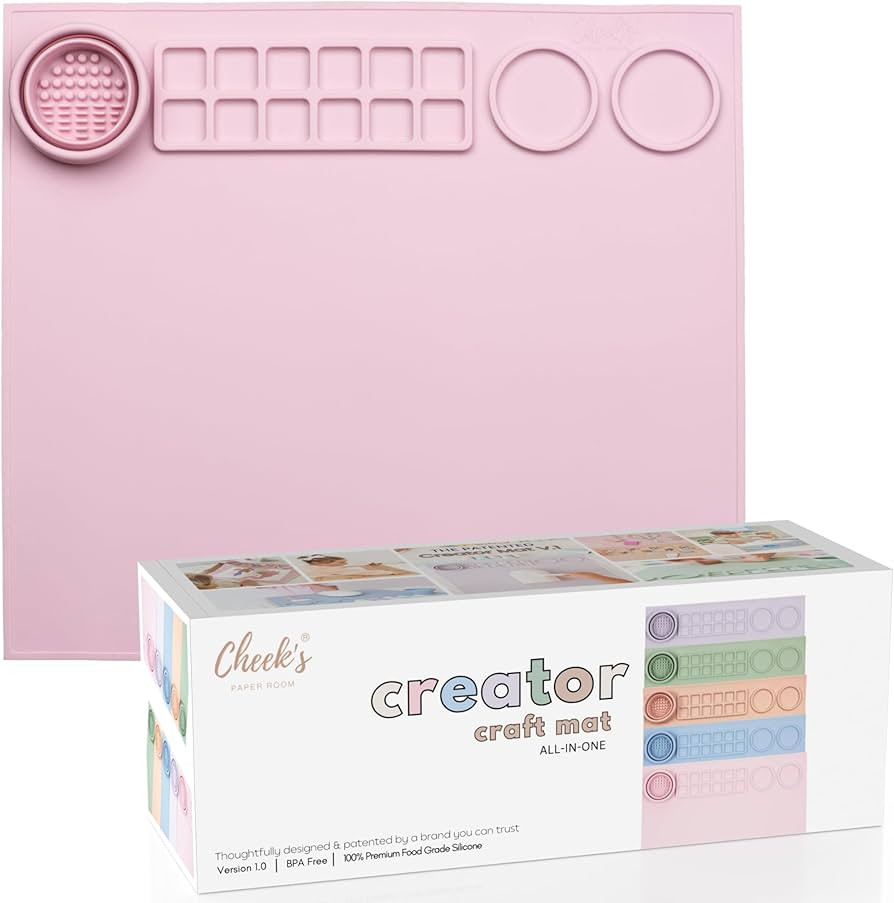 Cheek's Paper Room-Creator Original Silicone Craft Mat for Painting and Crafts (Pinklet) Large Ma... | Amazon (US)