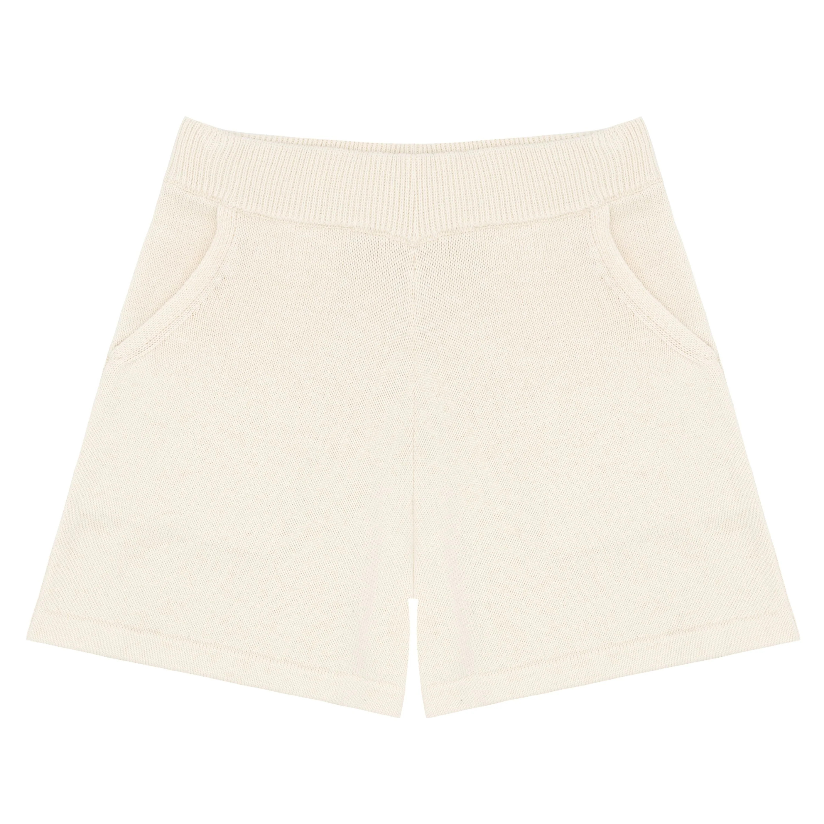 women's cream knit shorts | minnow