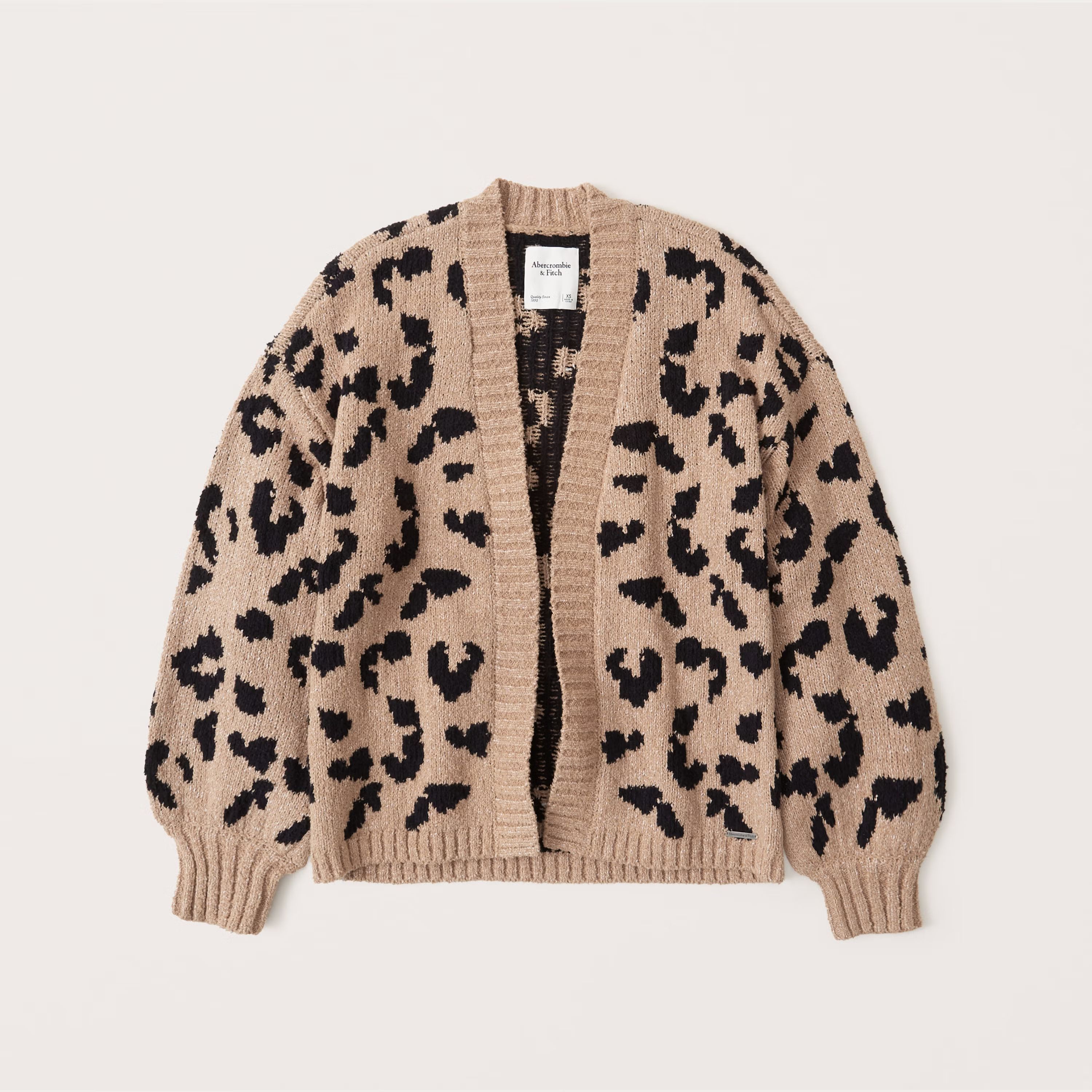 Leopard Puff Sleeve Cardigan | Abercrombie & Fitch (US)