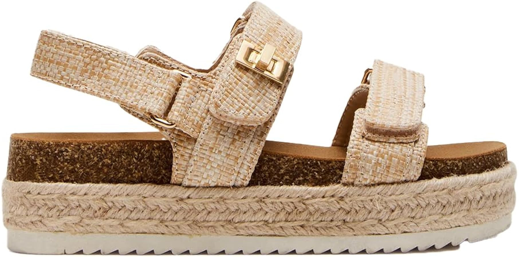 Women's Platform Raffia sandals Wedge Sandals Espadrille Sandals Adjustable Buckle Strap Summer O... | Amazon (US)