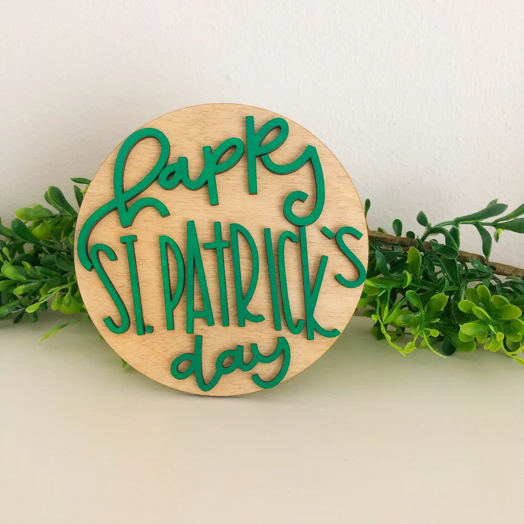 Happy st. Patrick’s day sign, tiered tray decor, St Patrick’s day sign, st patty’s day deco... | Etsy (US)