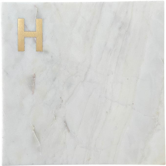 Boards by Bleu Monogram Marble Cheese Board, Personalized Charcuterie Board with Brass Initial, C... | Amazon (US)
