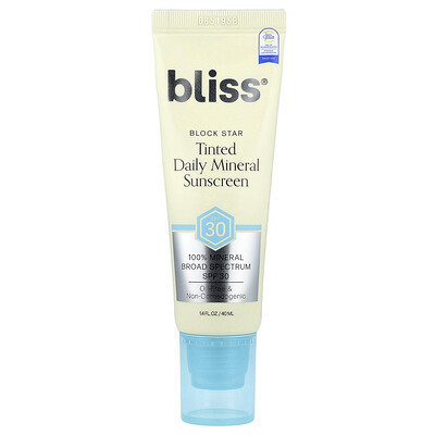 Bliss, Block Star, Tinted Daily Mineral Sunscreen, SPF 30, 1.4 fl oz (40 ml) | iHerb