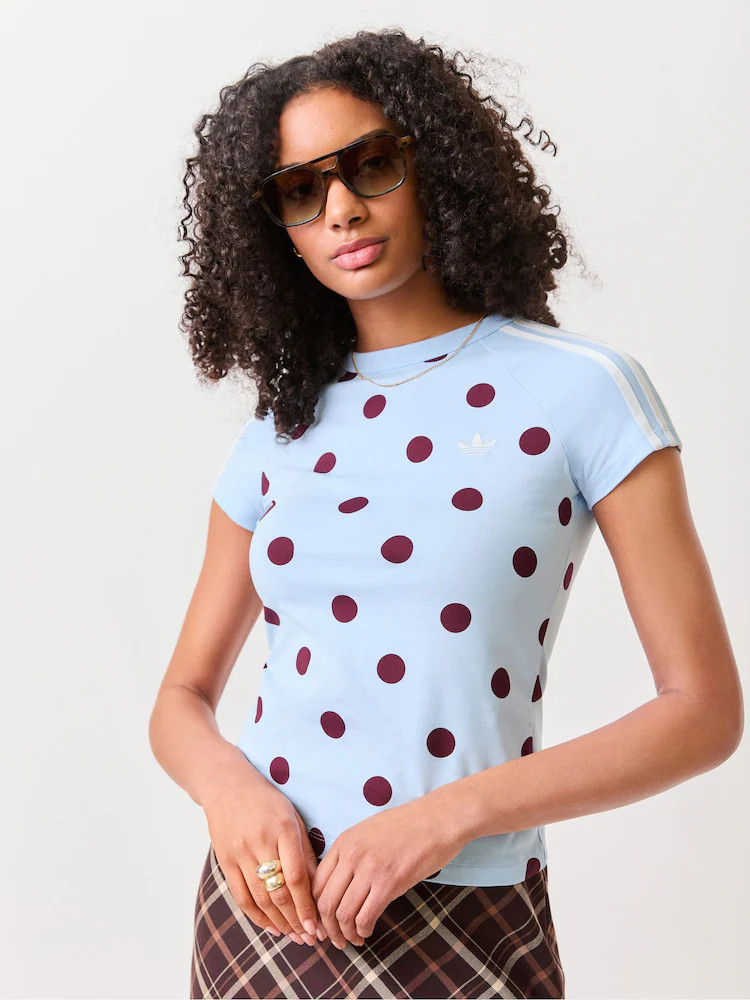 adidas Originals Blue Polka Dot Cali T-Shirt | Next US