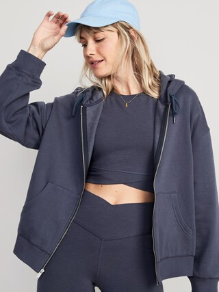 Slouchy Fleece Full-Zip Hoodie for Women | Old Navy (US)