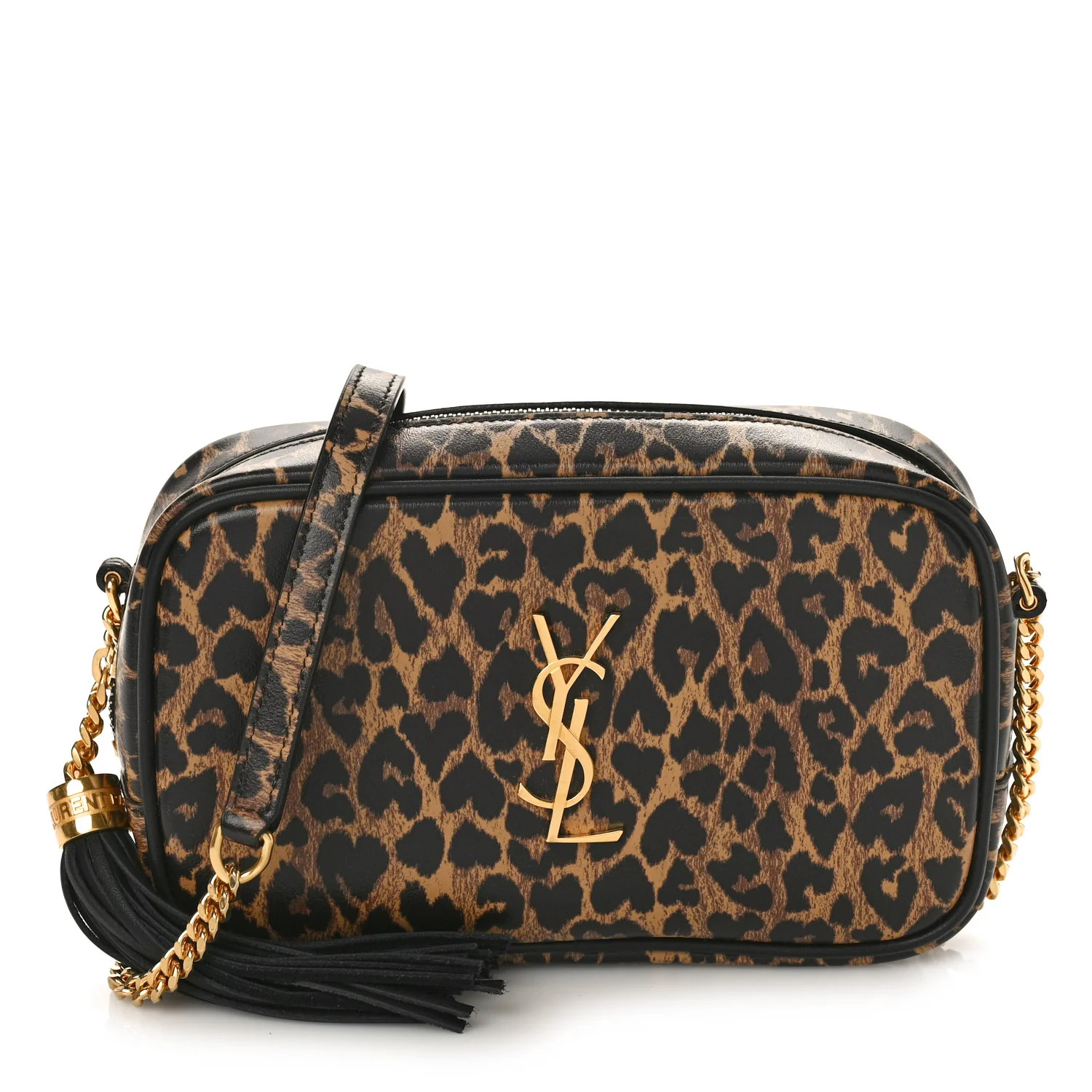 Calfskin Heart Leopard Print Monogram Mini Lou Camera Bag Toffee | FASHIONPHILE (US)