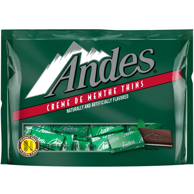 Andes, Crème de Menthe, Mint Chocolate Candy, 8.5 oz. Gluten Free & Peanut Free.  Contains Milk. | Walmart (US)
