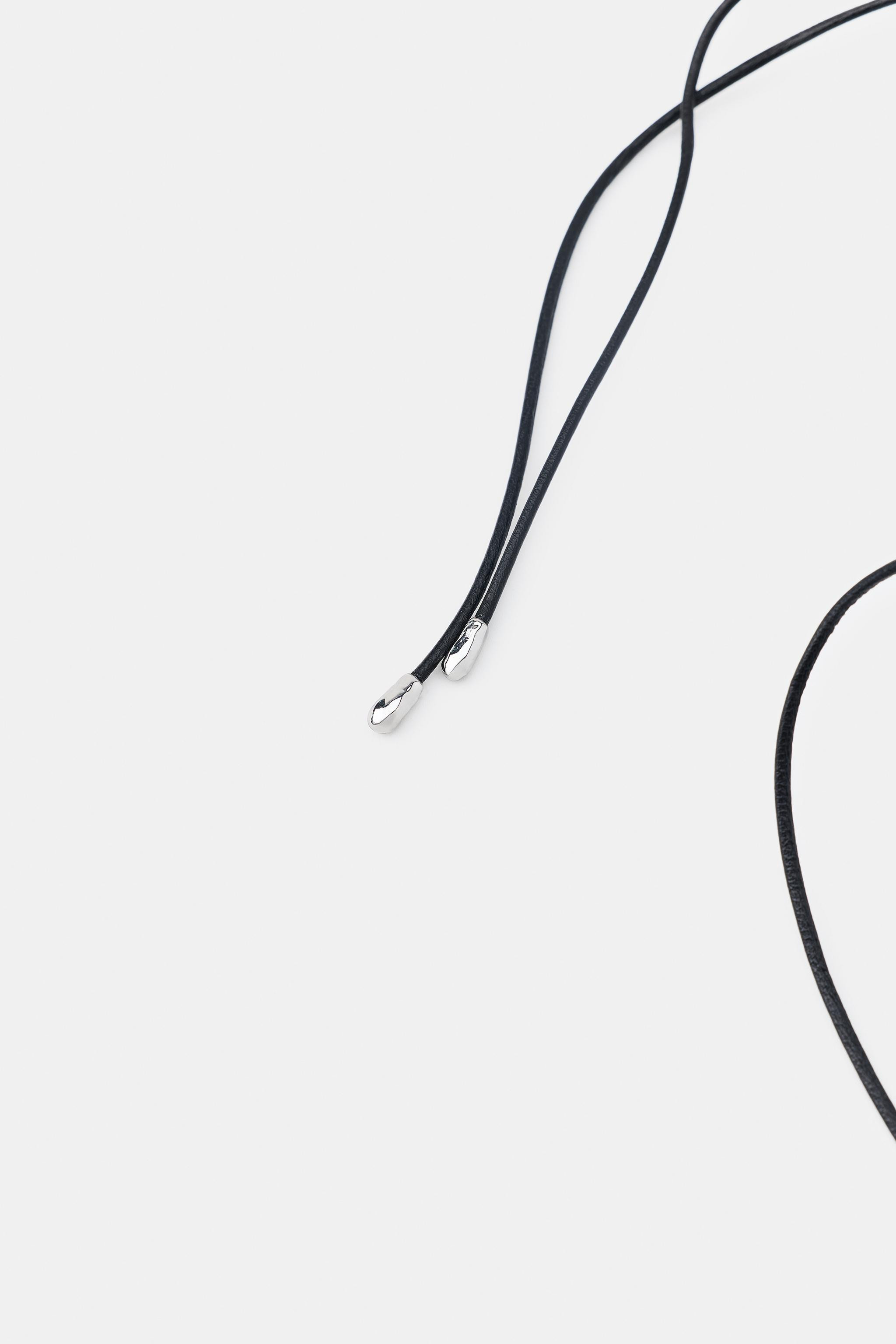 LEATHER CORD AND RESIN NECKLACE | Zara UK