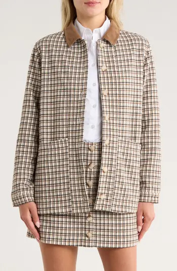 Check Plaid Corduroy Collar Jacket | Nordstrom Rack