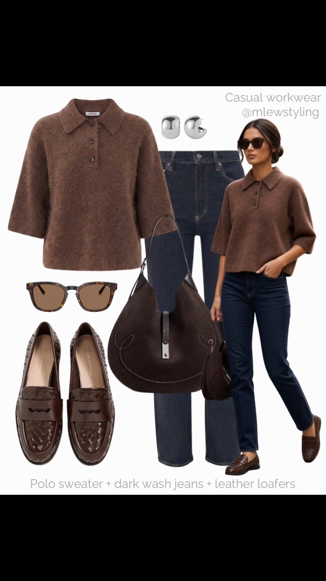 Casual workwear for fall 🍂

Tags: polo sweater, dark wash straight leg denim, brown leather loafers, polo Ralph Lauren suede tote, autumn office outfit, business casual

#LTKfall #LTKjeans #LTKworkwear