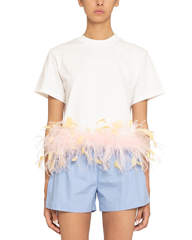 DES_PHEMMES Feather Trim Tee | Bloomingdale's (US)