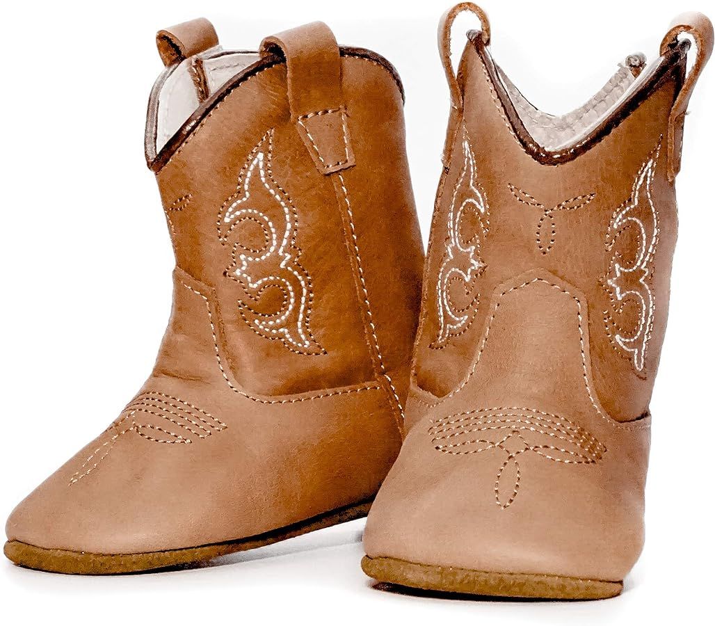 MAMTAKON Real Leather Soft Sole Cowboy Boots for Baby Infant Toddler Boys Girls Newborn Crib Prew... | Amazon (US)