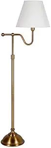 Wellesley 63" Tall Floor Lamp with Fabric Shade in Brass/White | Amazon (US)