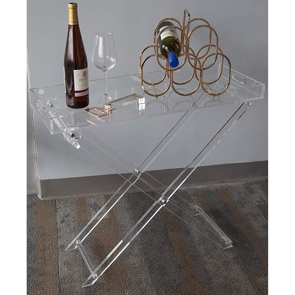 DesignStyles Acrylic Folding Tray Table (Clear - Acrylic) | Bed Bath & Beyond