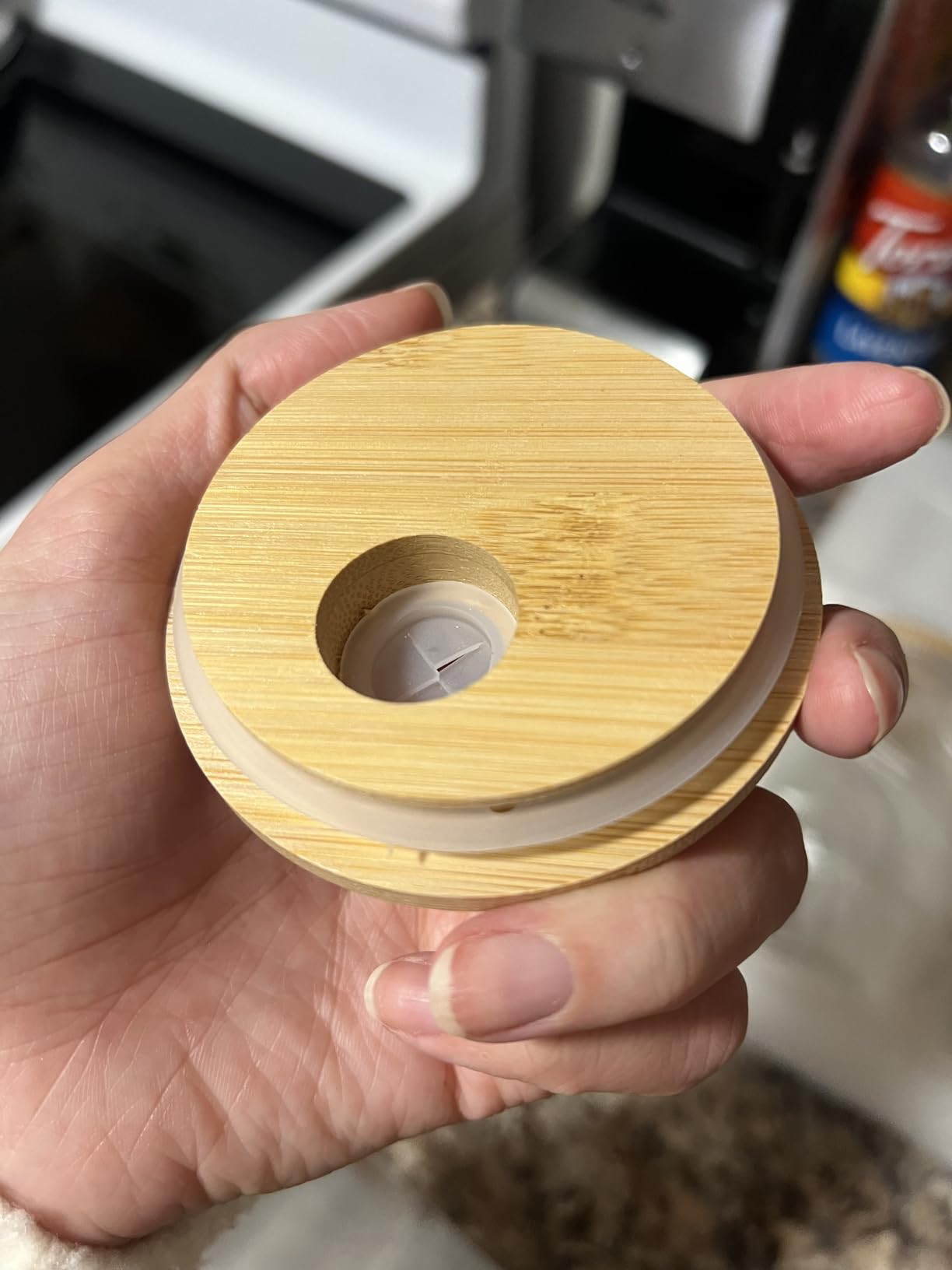 8 Pcs 16oz Ribbed Drinking Glasses with Bamboo Lids and Straws, Ribbed Glass Cups, Stackable Glas... | Amazon (US)