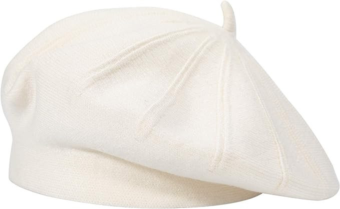 ZLYC French Beret hat, Reversible Solid Color Cashmere Knit Warm Beret Cap for Womens Girls | Amazon (US)