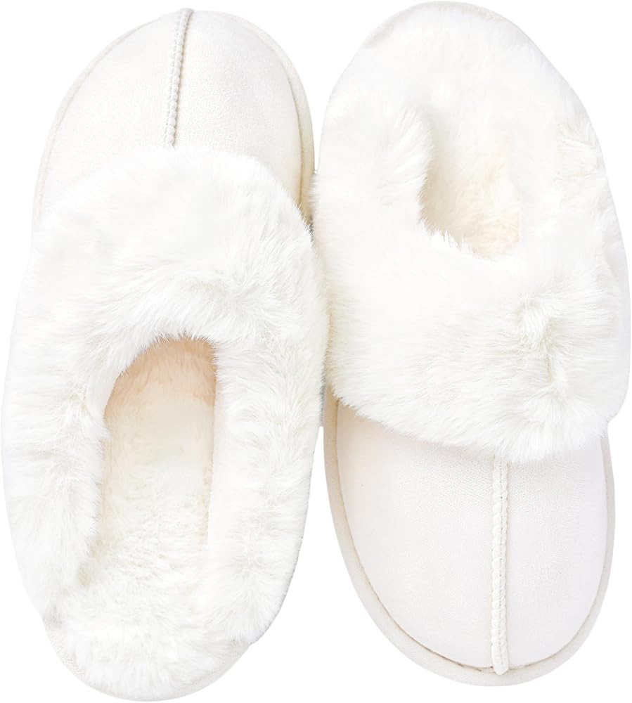 DCLTD Women's Fluffy Slippers Warm Cozy Slide Fuzzy Slides with Soft Memory Foam Comfy Plush Slip... | Amazon (US)