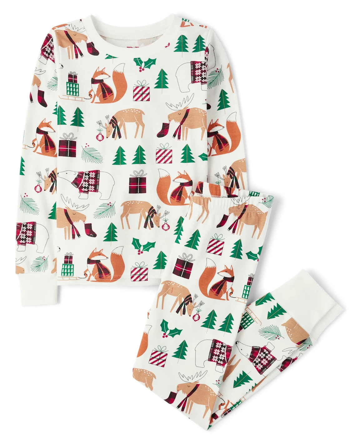 Kids Matching Family Animal Snug Fit Cotton Pajamas - white | The Children's Place