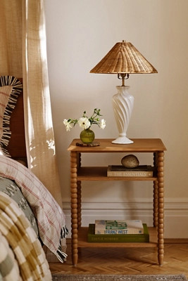 Angelica Twisted Ceramic  Rattan Table Lamp | Anthropologie (US)