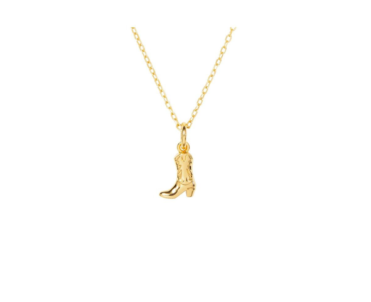 Cowboy Boot Pendant Charm Necklace - Gold | Macy's