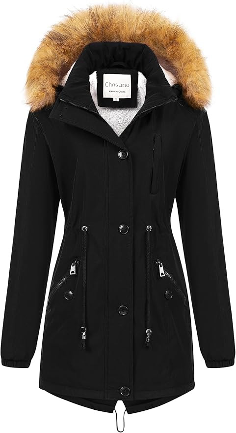 Chrisuno Women's Mid-Length Military Parka Winter Outerwear Insulated Jacket Soft Fleece Snow Fau... | Amazon (US)