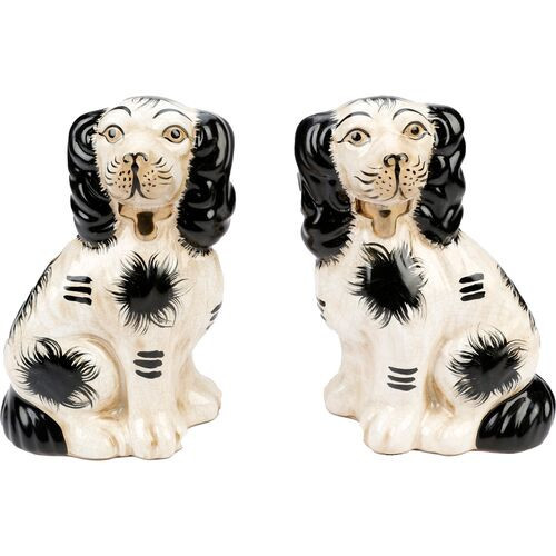 Pair of Staffordshire-Style Dogs - Black | One Kings Lane