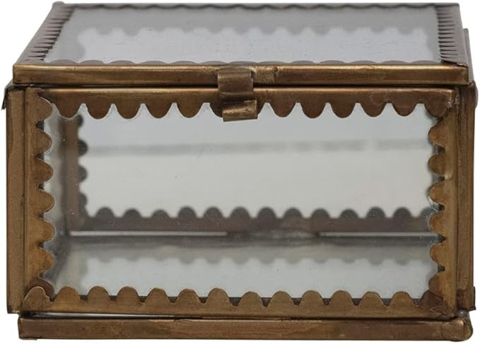 Creative Co-Op Brass and Glass Scalloped Edges, Antique Finish Display Box | Amazon (CA)