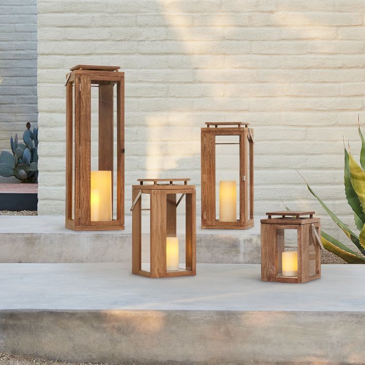 Portside Outdoor Wood Lanterns | West Elm (US)