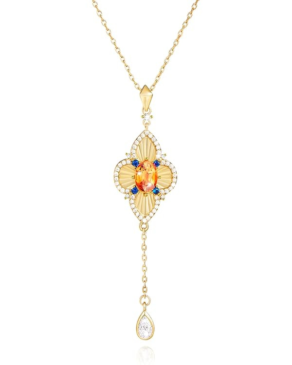 Cicy Bell Four Leaf Clover Pendant Necklace for Women Lucky 18k Gold Plated Cubic Zirconia Trendy... | Amazon (US)