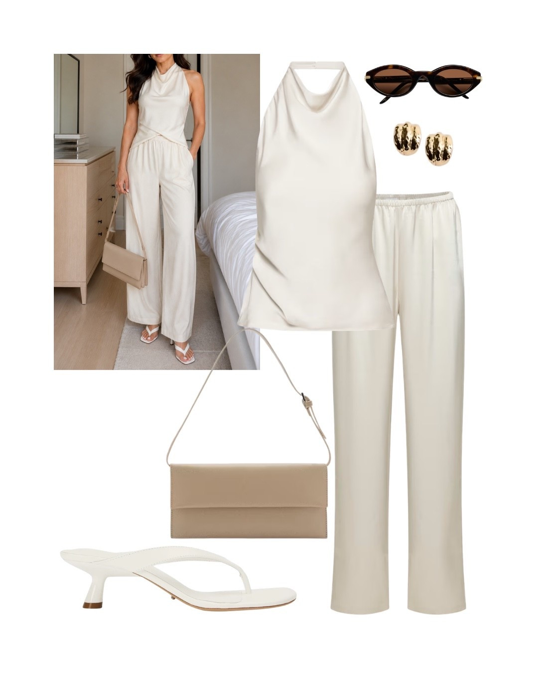 Easy neutral outfit you'll wear on repeat. 🤍 Simple, polished, and effortlessly chic.

neutral outfit, monochrome outfit, cream outfit, halter top, wide leg pants, minimalist style, capsule wardrobe, chic outfit, timeless style, summer outfit

#LTKootd #LTKOver40