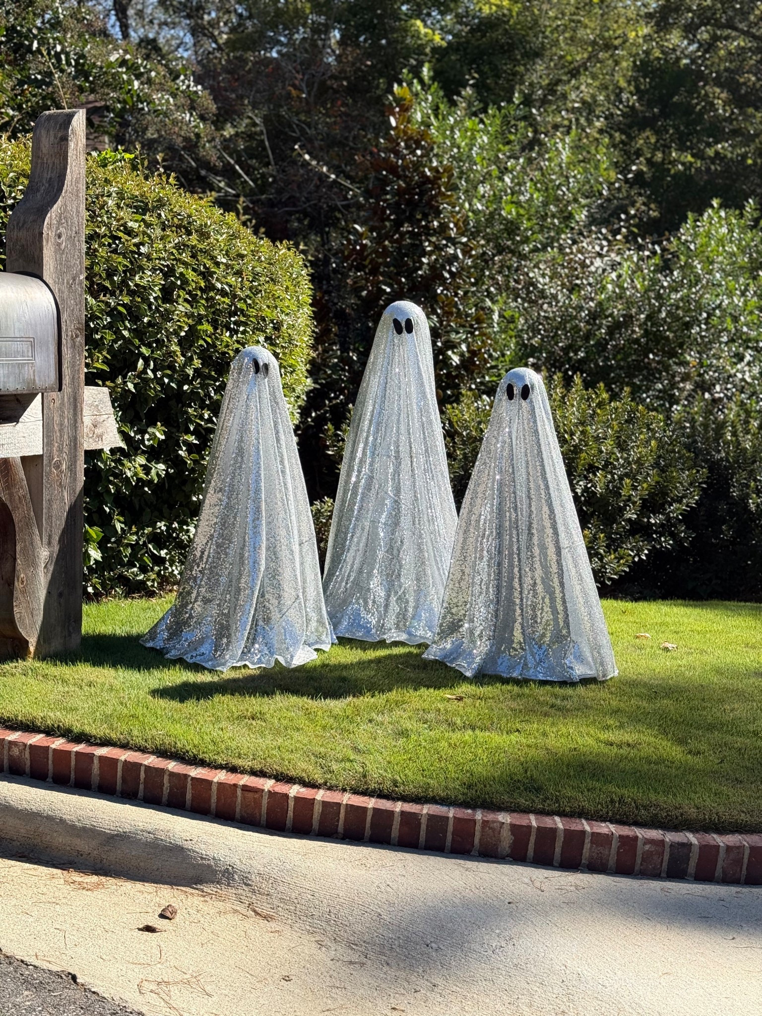 Disco ghosts! Grab everything you need for this easy diy Halloween decor favorite! 👻 To stagger ghosts and mix heights, make sure you buy the correct length tablecloth. The 108” fits tallest tomato cage. The 90” fits the smaller cage.

#LTKHalloween #LTKSeasonal