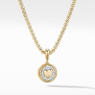 SY Heart Amulet in 18K Yellow Gold with Pavé Diamonds | David Yurman