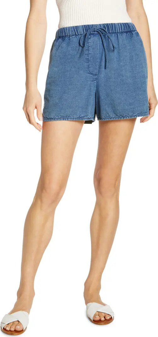Nili Lotan Tilly Cotton Chambray Shorts | Nordstrom | Nordstrom Canada