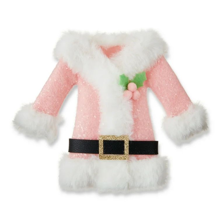 Winter Blush Pink & White Santa Suit Christmas Ornament, 6.3 in, by Holiday Time | Walmart (US)