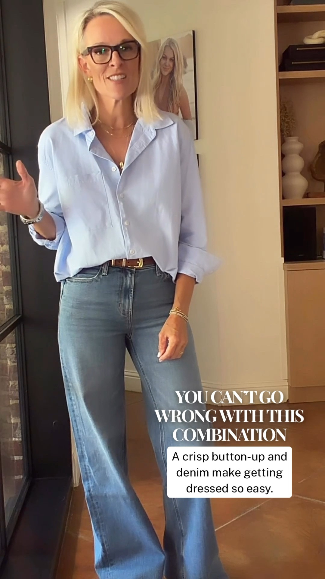 A great cotton button-up and a good pair of denim are always going to be a go-to for me. I kept this outfit simple with low-profile sneakers for an easy, polished look that works for everyday life.

I’m wearing a size medium in the button-up—I sized up one size, and the denim is true to size. I’m wearing the long length here, and they also come in multiple length options.

#LTKootd #LTKgrwm #LTKOver40