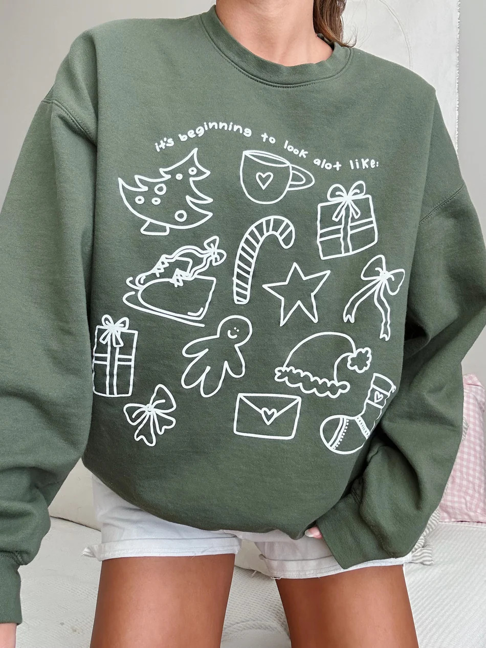 GREEN CHRISTMAS CREW | Olivelynn Designs