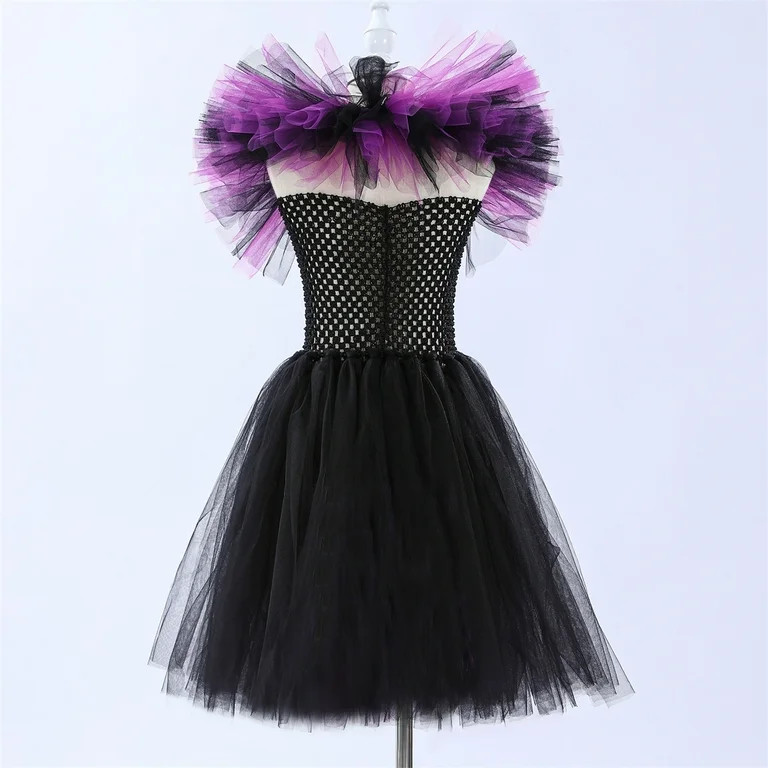 Tiijoy Girls Halloween Witch Tulle Dress Sleeveless Mesh Party Princess Dress, Sizes 4-5 | Walmart (US)