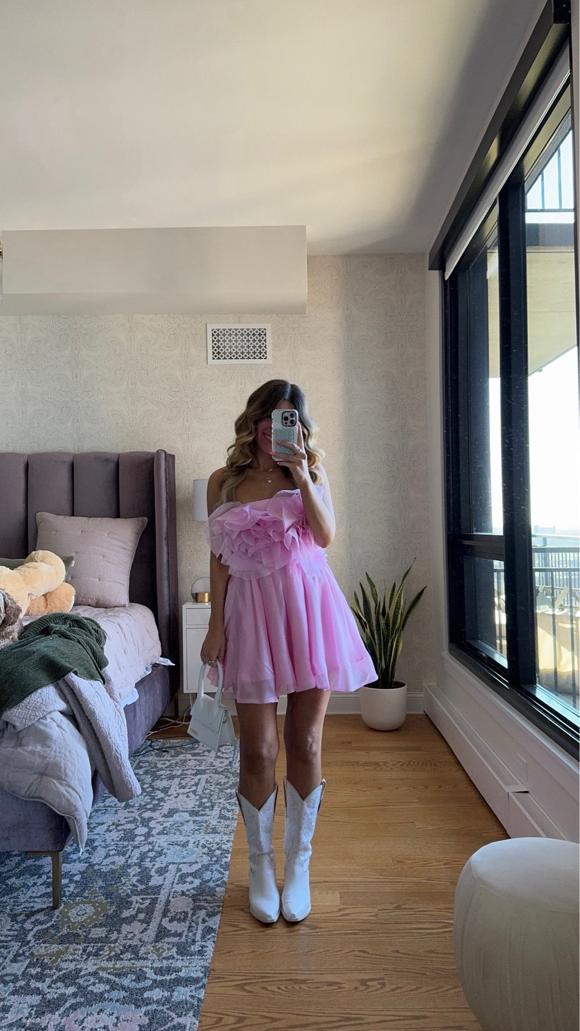 fleurette mini dress Bardot Fleurette Mini Dress in Lili Pink