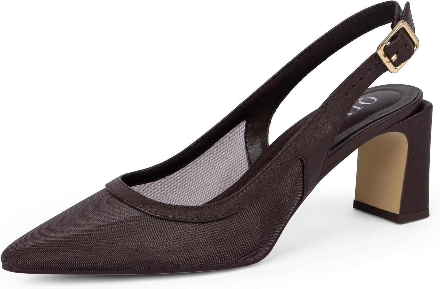 QIY Womens Pumps Chunky Heel Pointed Toe Slingback Heels for Women | Amazon (US)