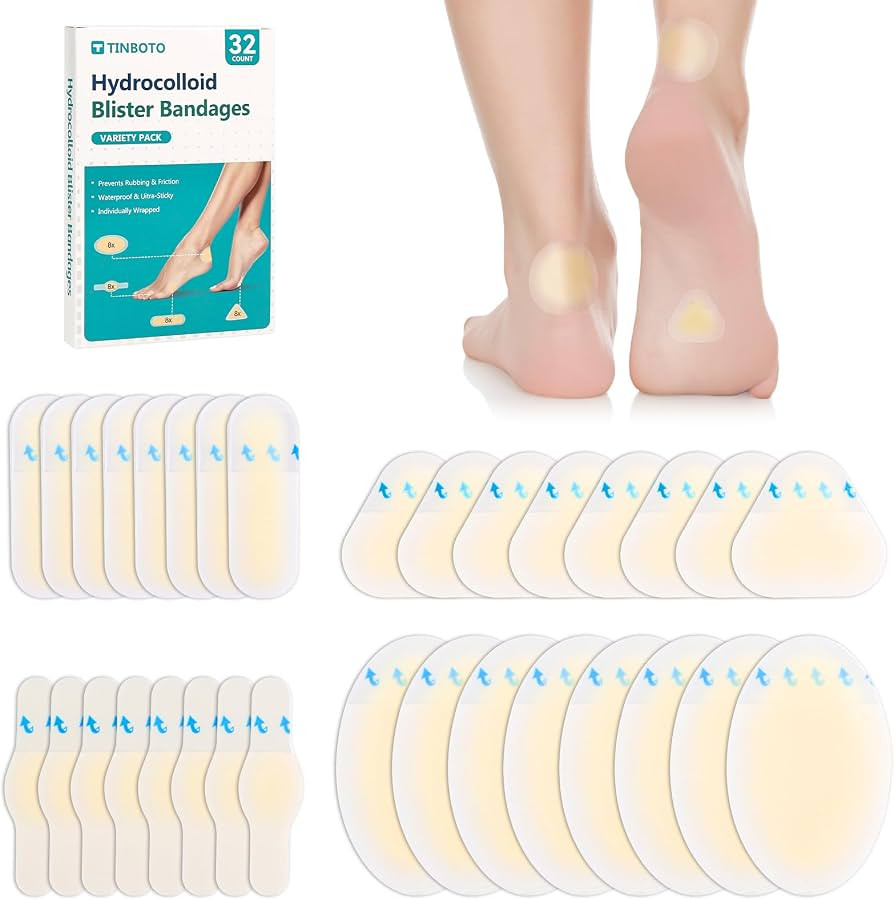 32PCS Hydrocolloid Blister Bandages for Feet \u2013 Waterproof Hydrocolloid Bandages, Gel Blister... | Amazon (US)