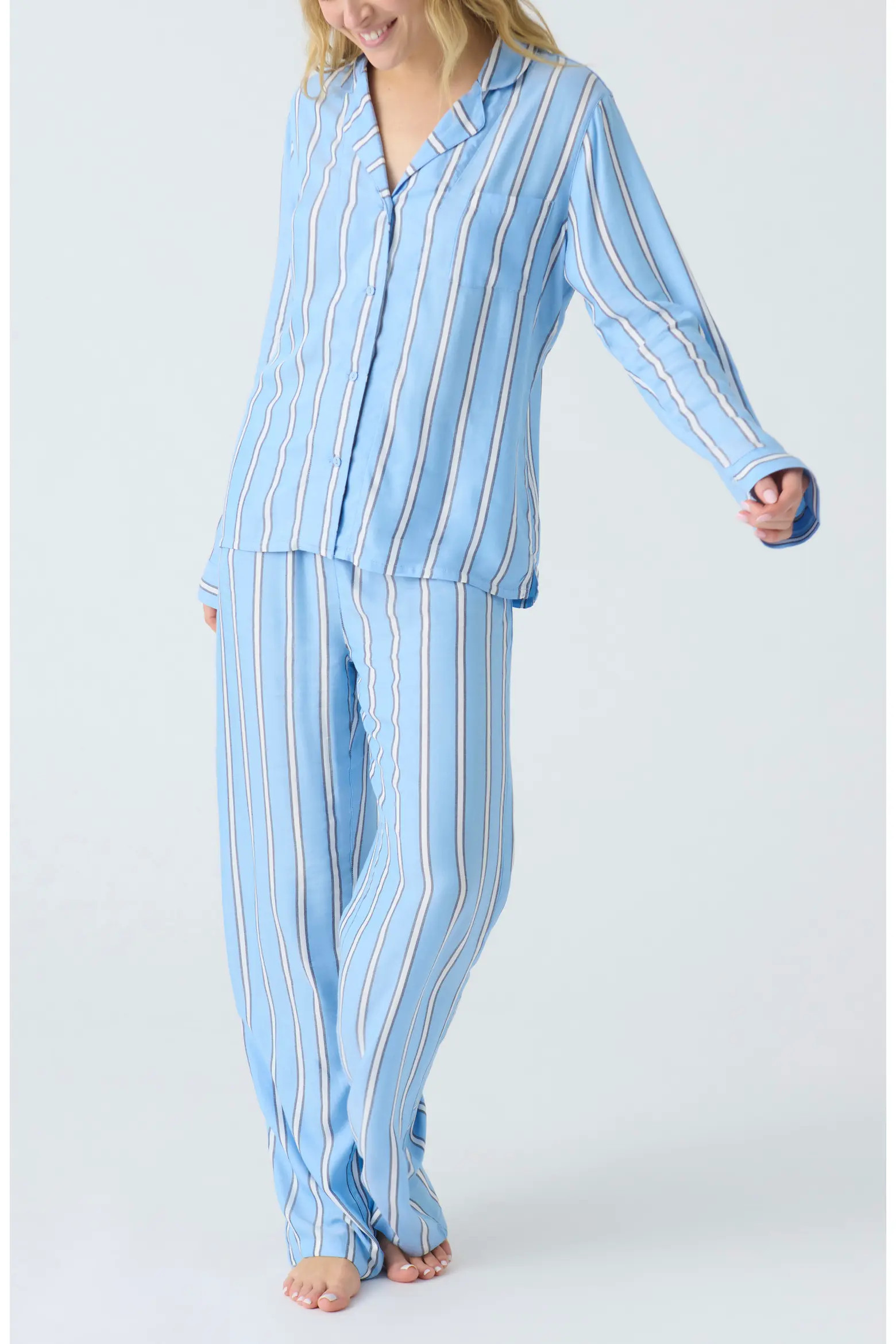 PJ Salvage Stripe Hype Pajamas & Head Wrap Set (Women) | Nordstrom | Nordstrom